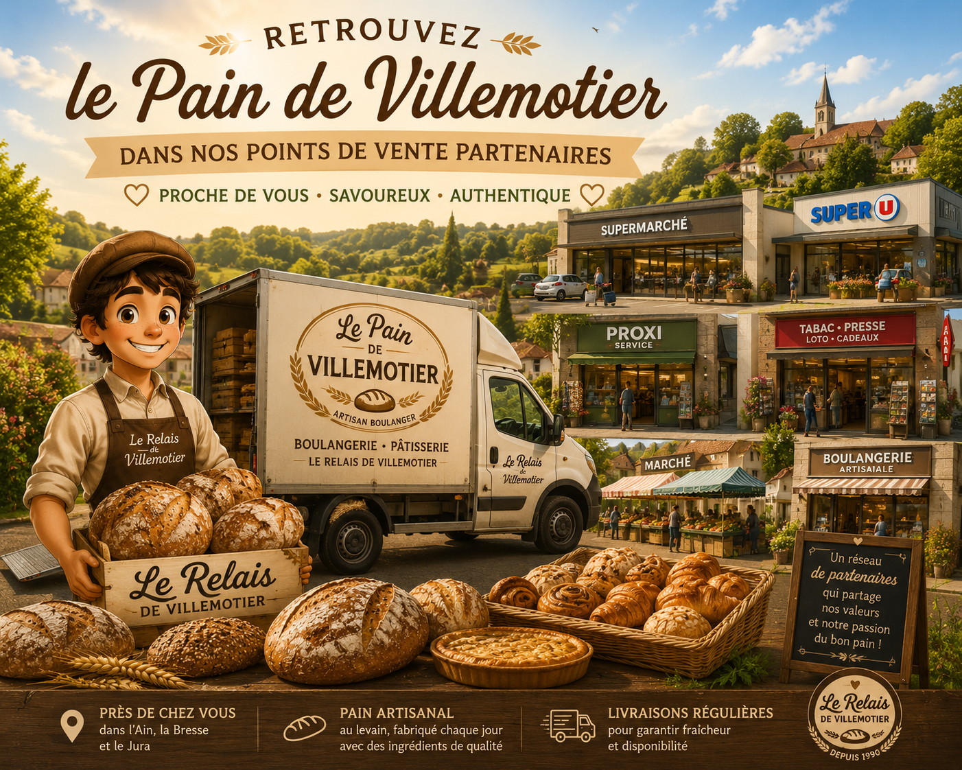 Points de vente partenaires du Pain de Villemotier