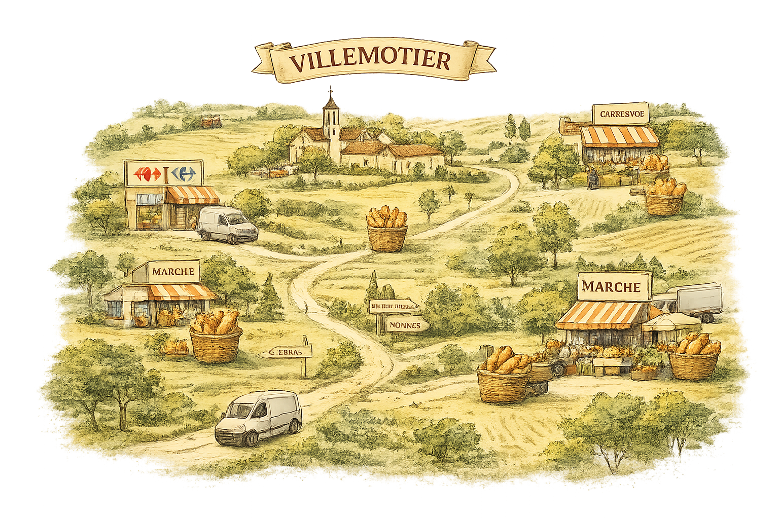 Carte illustrée des dépôts partenaires