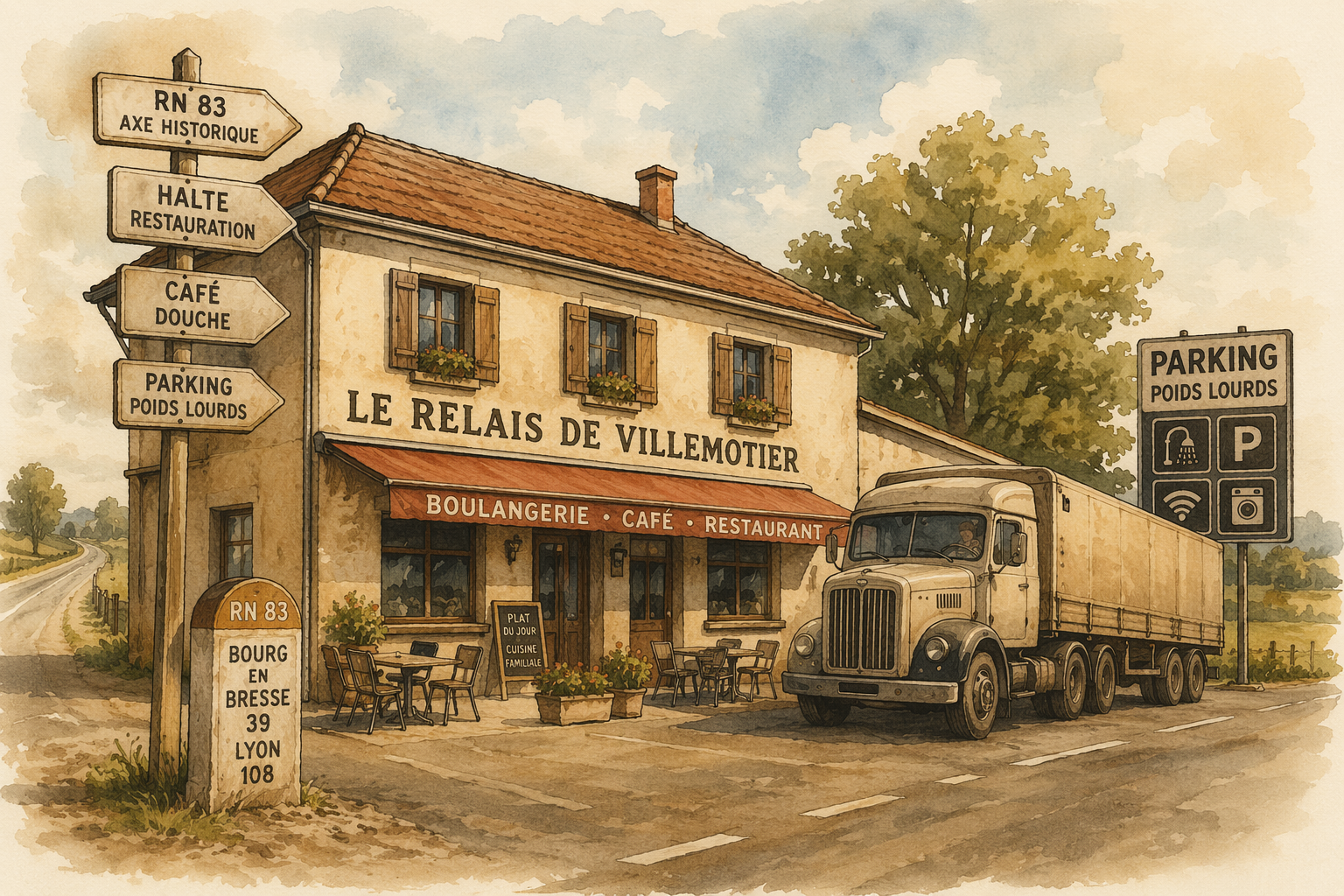 Illustration restaurant routier historique dans l’Ain