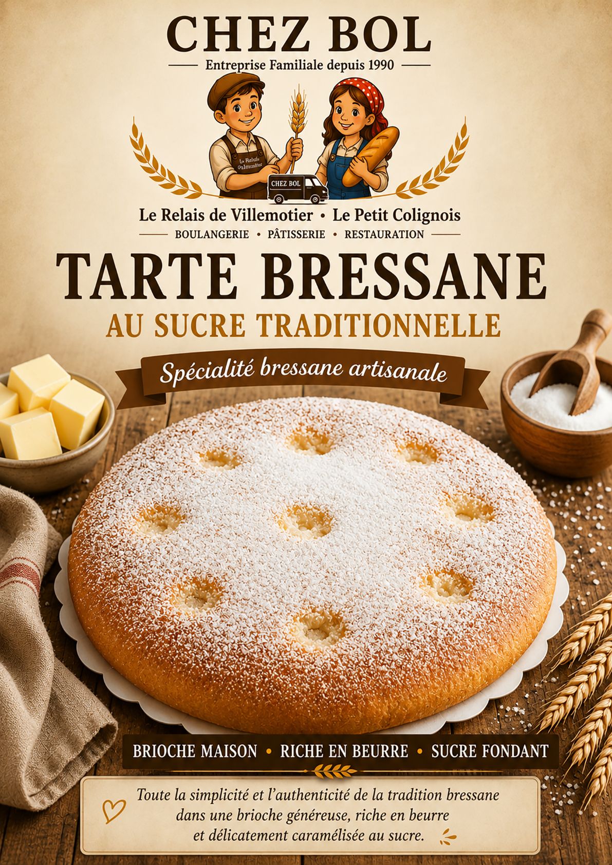 Tarte Bressane au Sucre